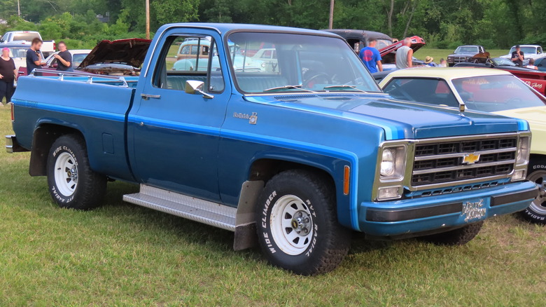 1979 Chevrolet C10 parked front quarter