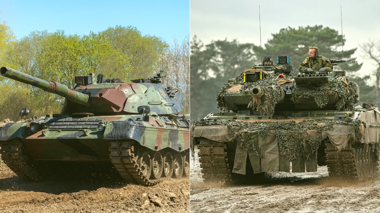 German Leopard 1 and 2 tanks