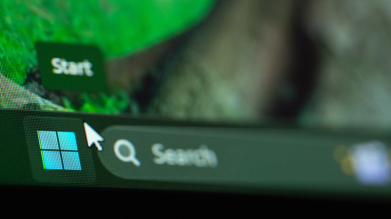 Close up of the Windows Start button.