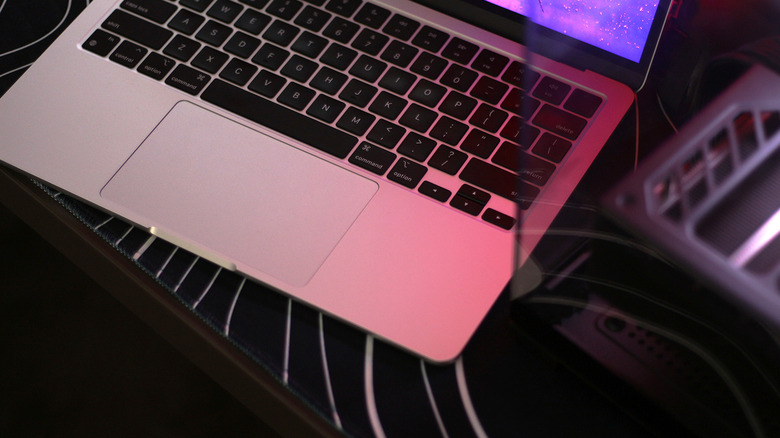 MacBook Air keyboard and trackpad.