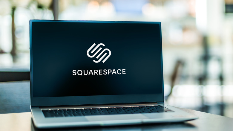 Squarespace logo on a laptop