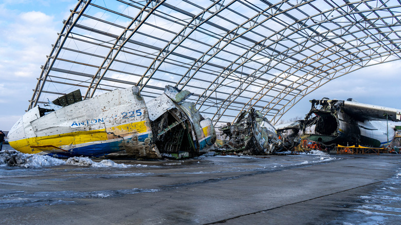 The destroyed An-225 Mriya