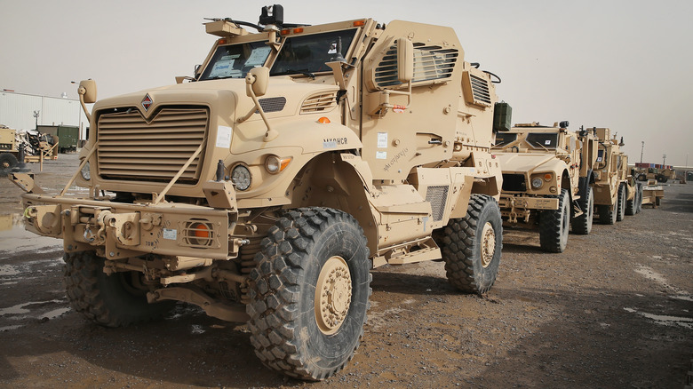 Parked MRAPs in Afghanistan