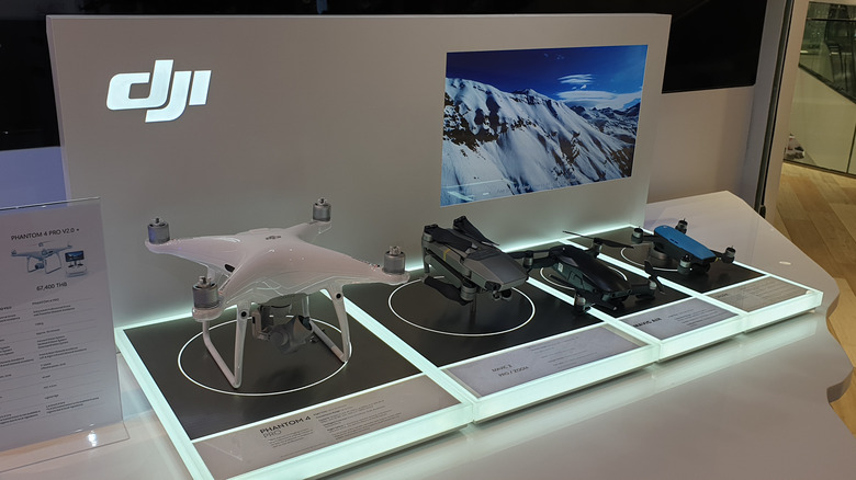 DJI drone models at Thai store