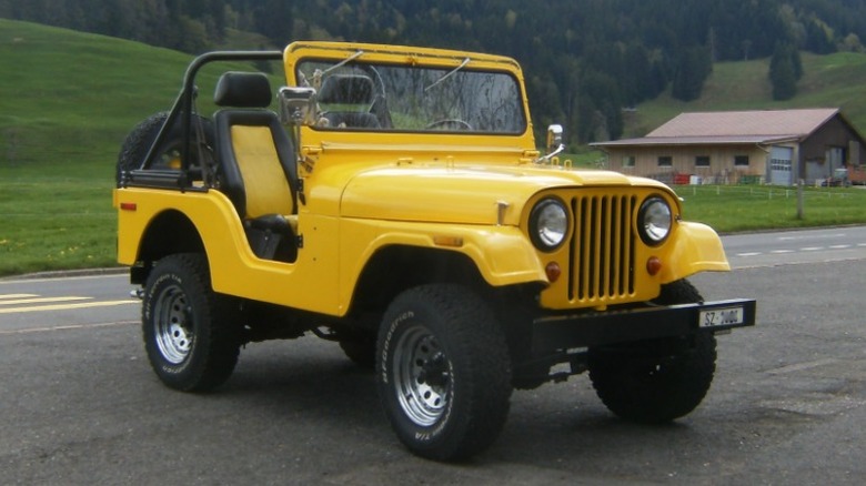 Yellow Jeep CJ-5