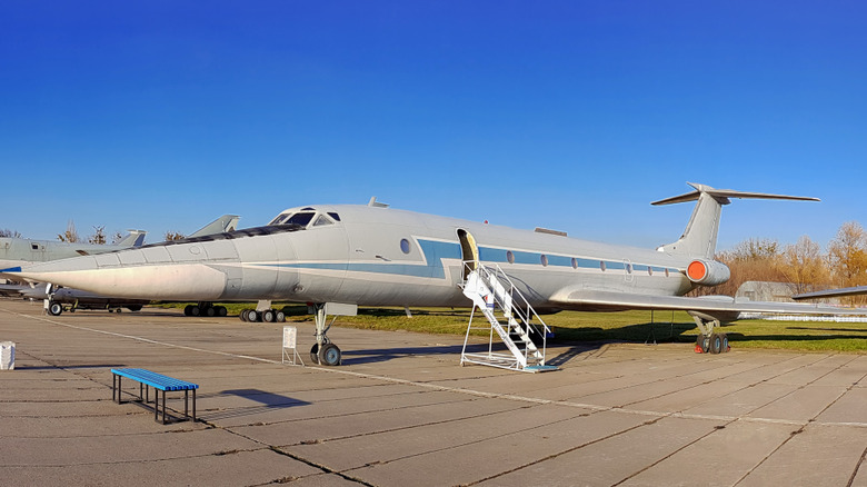 A Tu-22 jet in a museum