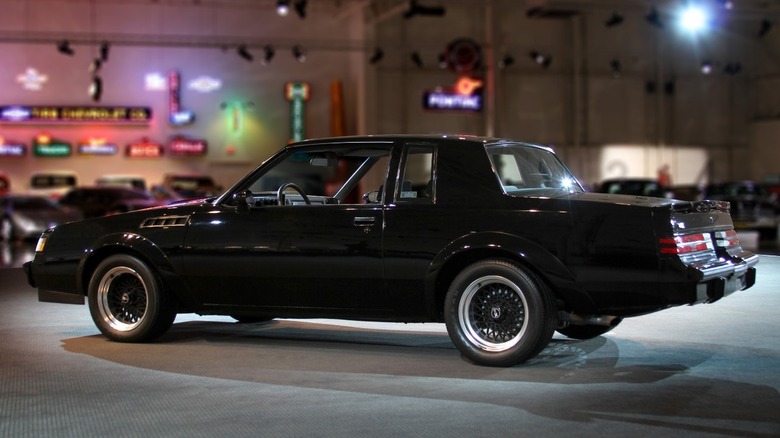 Rear 3/4 view of Buick GNX in GM Heritage Center collection