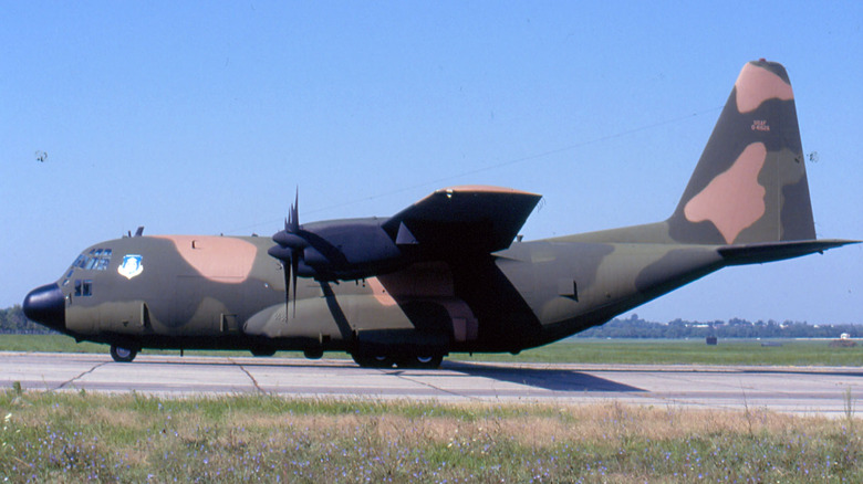 Hercules C-130A sitting on tarmac