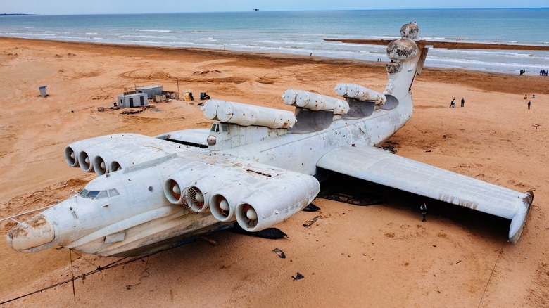 Lun-class ekranoplan on beach
