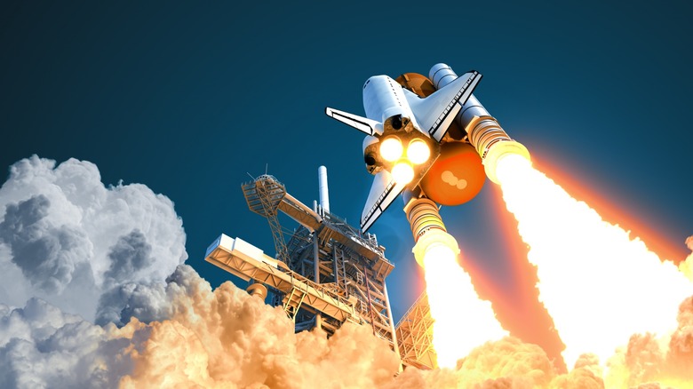 Space Shuttle Challenger launching