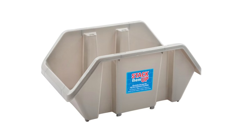 grey stacking bin