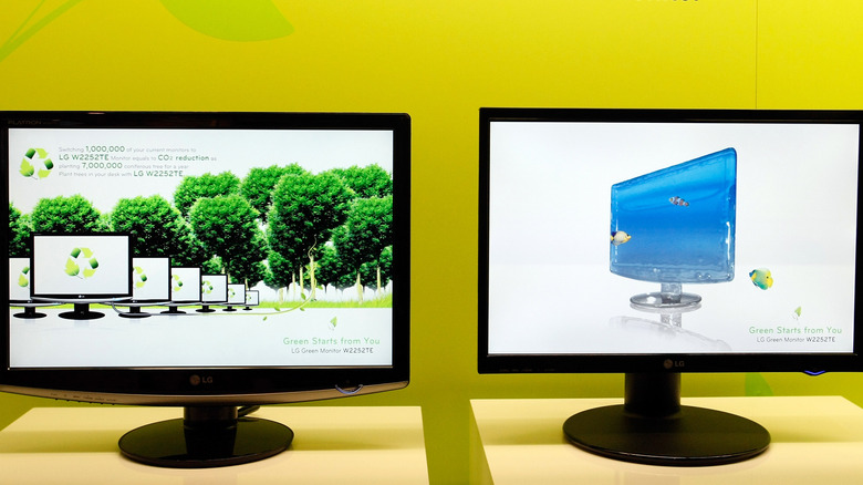 Two LG monitors side-by-side