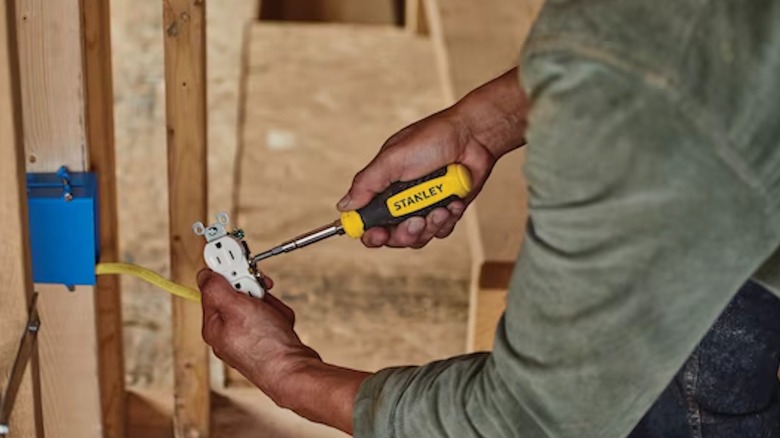 Stanley 6-in-1 Multi-Bit Screwdriver in use
