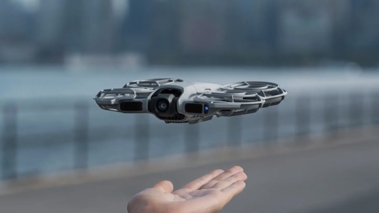 DJI Neo 2 landing on a palm