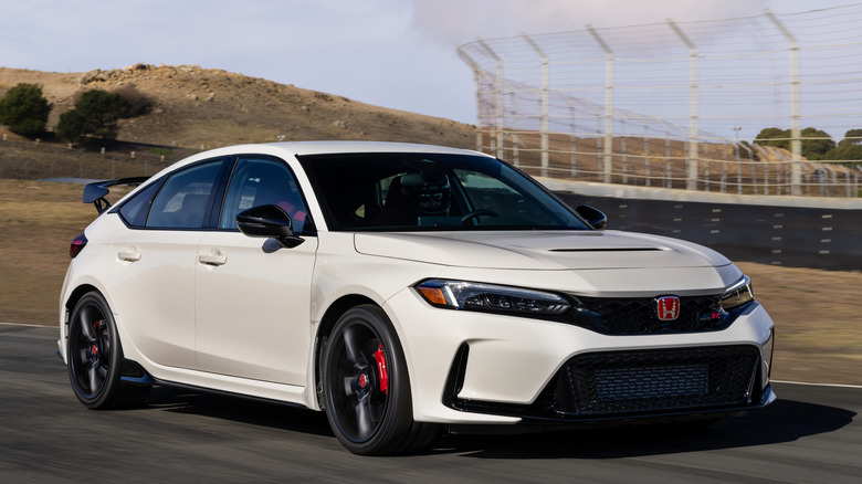 Front 3/4 view of Honda Civic Type R at Sonoma Raceway