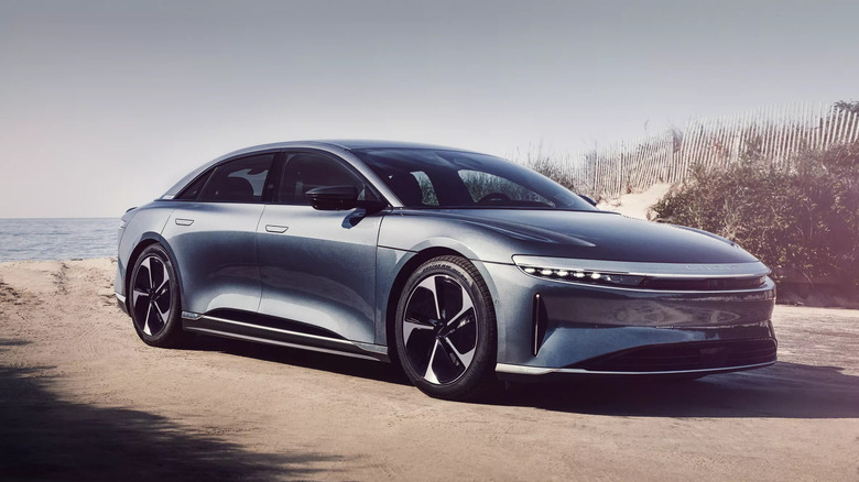 2024 Lucid Air Pure parked side view