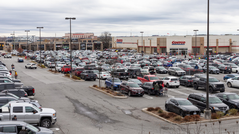 Costco parking lot full during busy day