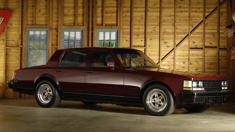 Custom Cadillac Seville in barn