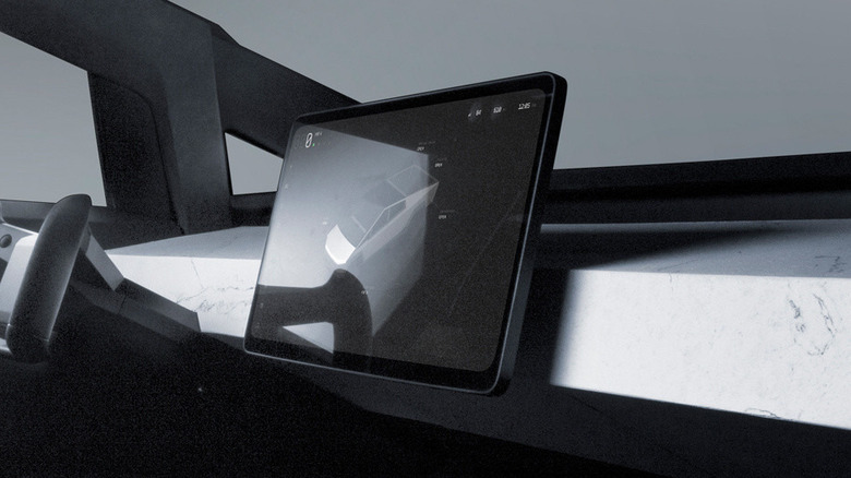 Touchscreen on Cybertruck official render