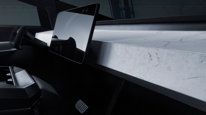 Tesla dash in Cybertruck render