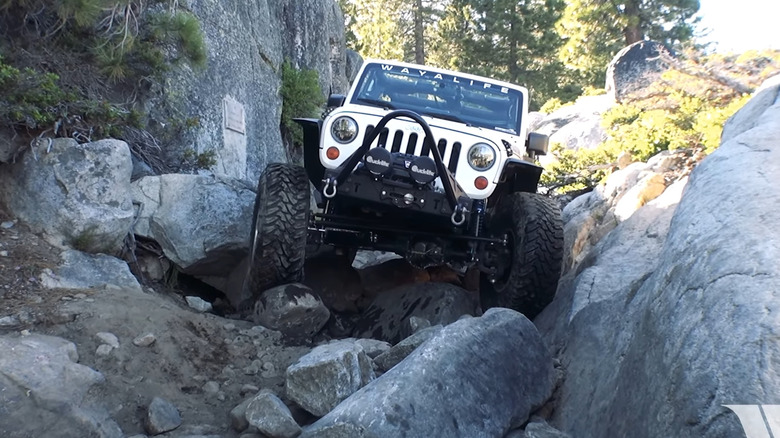 off-roader in little sluice rubicon trail