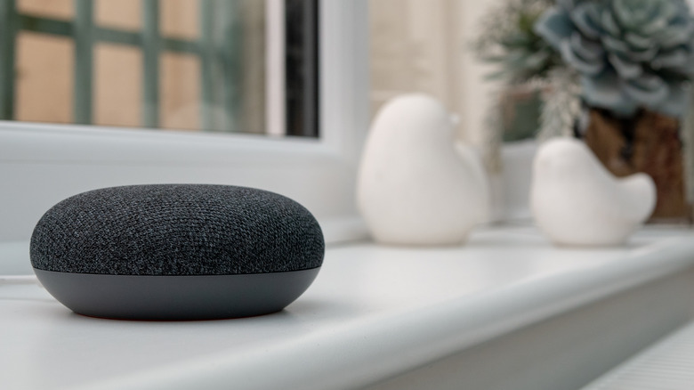 A Google nest smart speaker