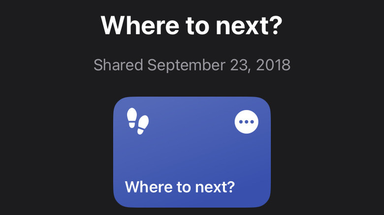 Where to next? shortcut
