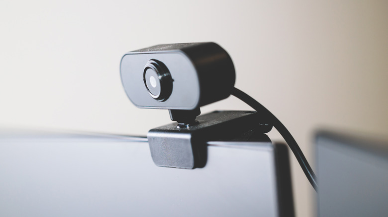 webcam mounted on computer monitor
