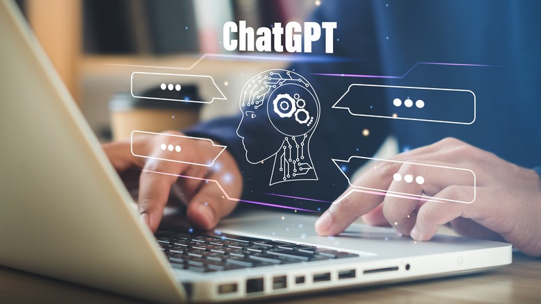 chatgpt ai illustration over laptop