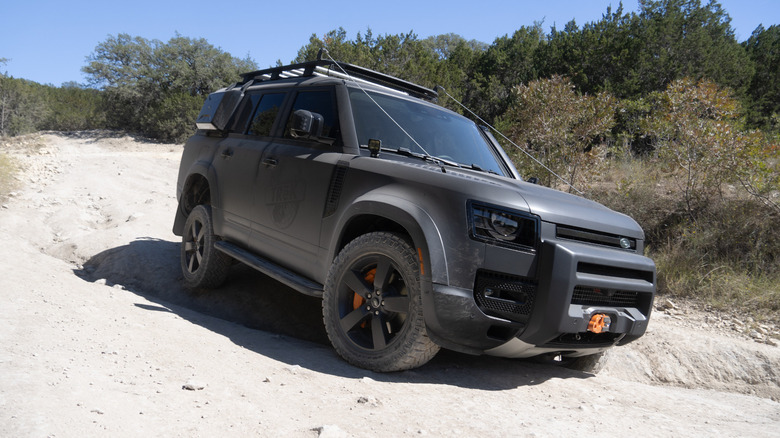 Driving a Defender 130 at Land Rover TReK