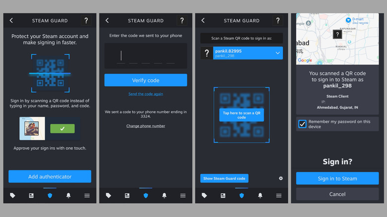 Steam app on phone authenticating login on PC