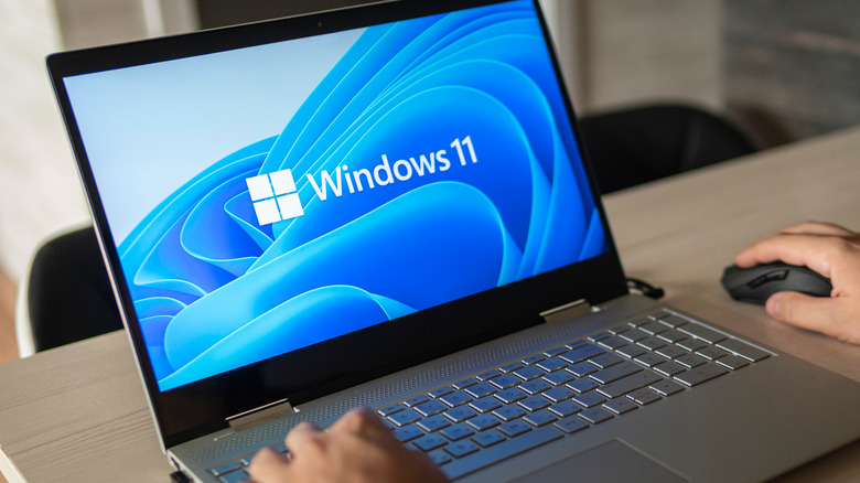 windows 11 logo on laptop