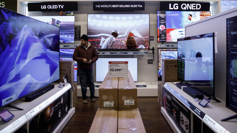 LG TVs in store