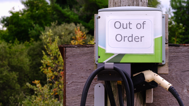 Broken ev charger out order