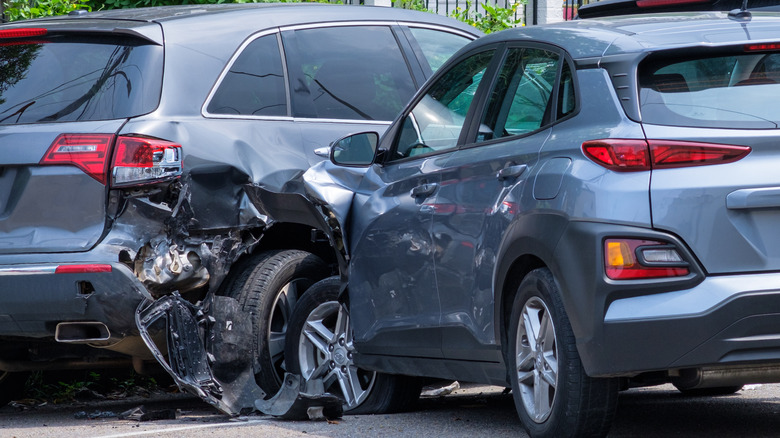 two cars involved in accident