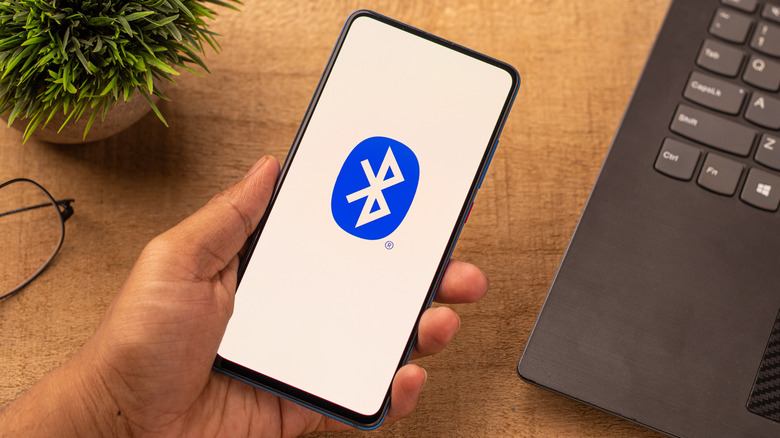 Bluetooth logo on smartphone