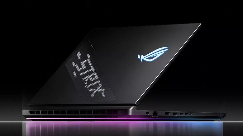 Asus ROG Strix laptop on black background