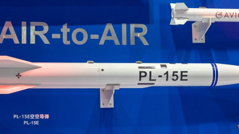A PL-15E missile on display.