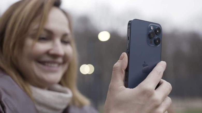 Woman FaceTime on iPhone