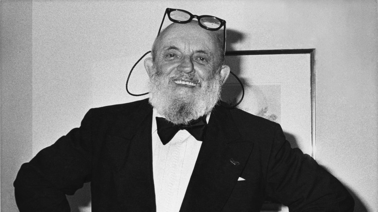 Ansel Adams at exhibit of Polaroid photography