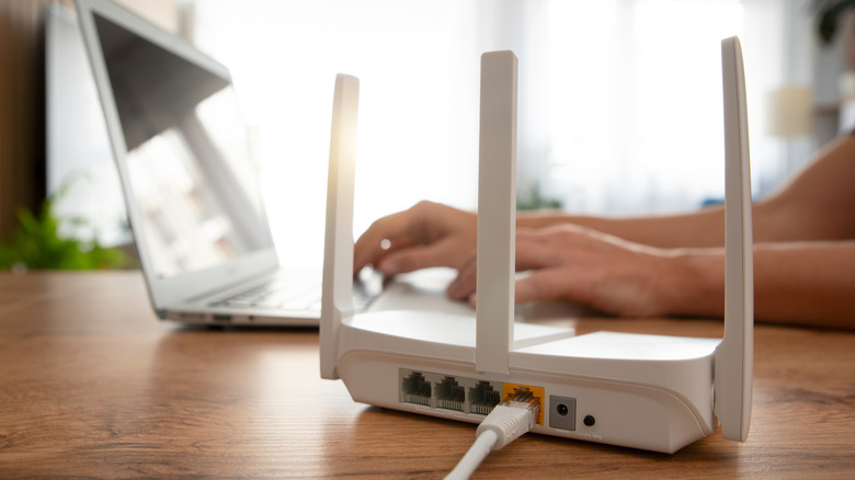 Wi-Fi router on desk