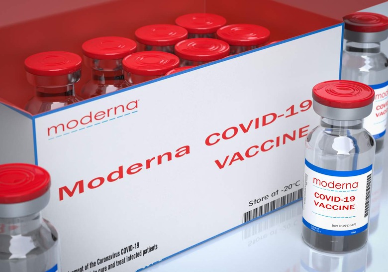 Bottles of Moderna vaccine