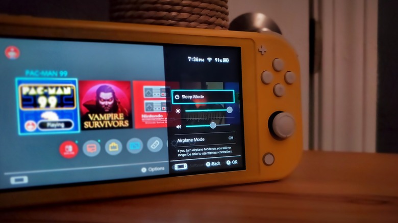 Nintendo Switch side menu
