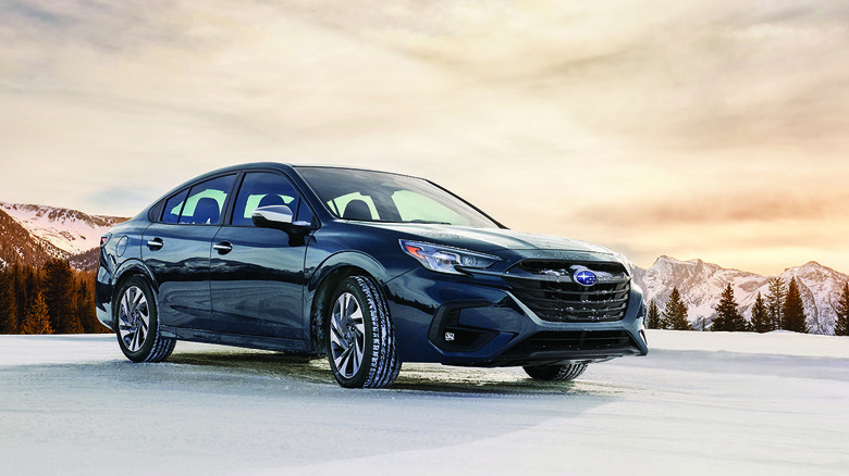 2025 Subaru Legacy parked in snow