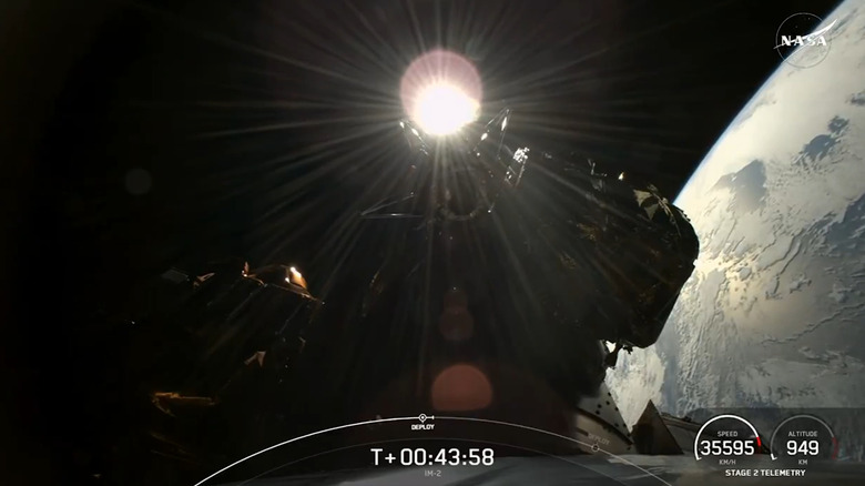 Intuitive Machine's Athena when Odin separated from it 43 minutes after launch