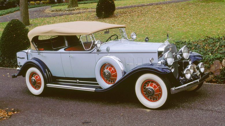 1931 Cadillac Fleetwood V12 parked on a road