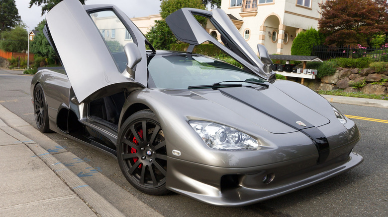 SSC Ultimate Aero TT with its scissor doors open