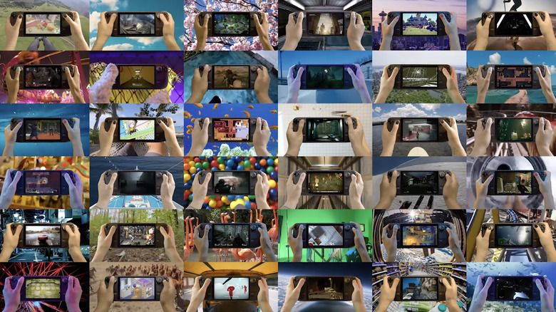 Assortment of hands using the Steam Deck