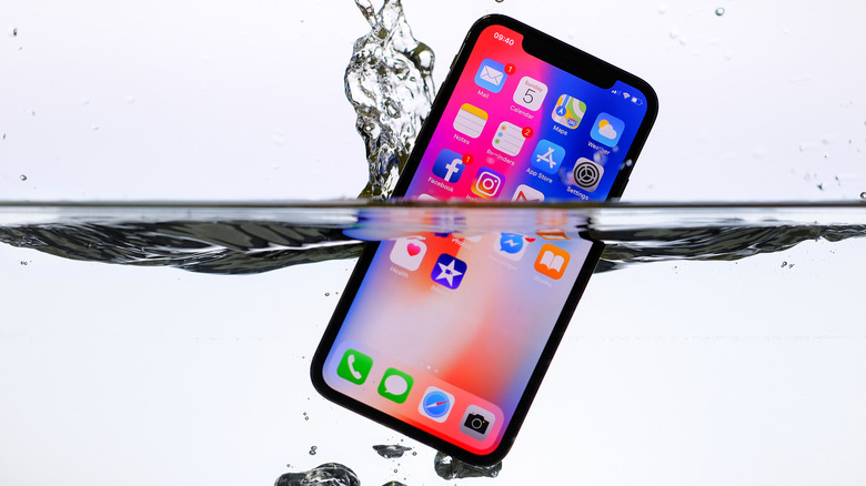 iPhone submerged water