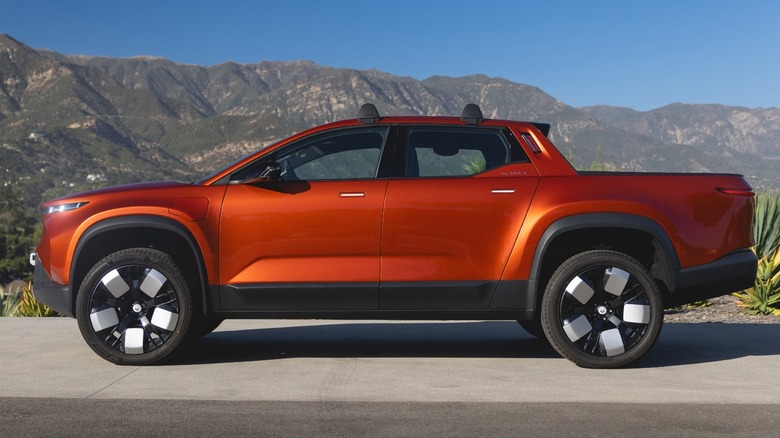 Fisker Alaska orange truck